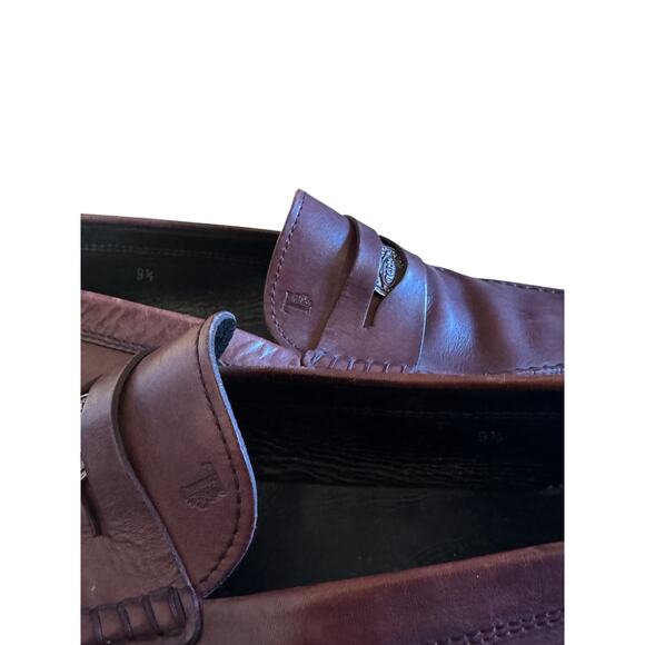 Tod\'s Men\'s Burgundy Leather Penny Driving Loafers main image 5